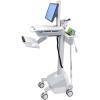 Ergotron EMR Laptop Cart, LiFe Powered - Wagen - für Notebook / PC-Ausrüstung - verriegelbar - medizinisch - Kunststoff, Aluminium, verzinker Stahl - Grau, weiß, Polished Aluminum - Bildschirmgröße: bis zu 43,9 cm (bis zu 17,3") - Ausgang: Wechselstr