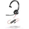 Poly Blackwire 3310 - Blackwire 3300 series - Headset - On-Ear - kabelgebunden - USB-C - Schwarz - UC-zertifiziert - Replaces Poly SKU 213929-101